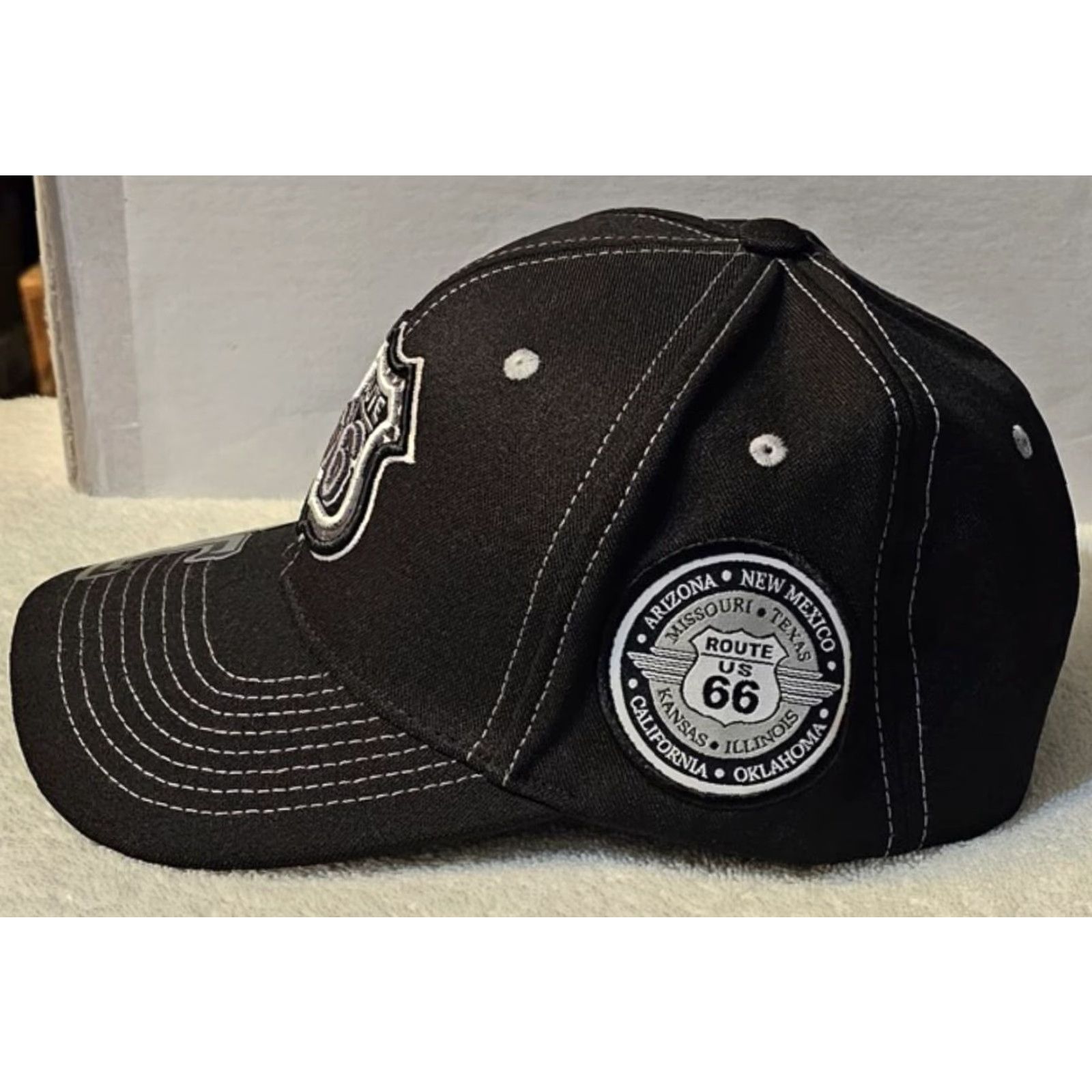 Route 66 ROUTE 66 USA UNITED STATES AMERICA HIGHWAY SNAPBACK BASEBALL CAP BLACK Size ONE SIZE - 2 Thumbnail