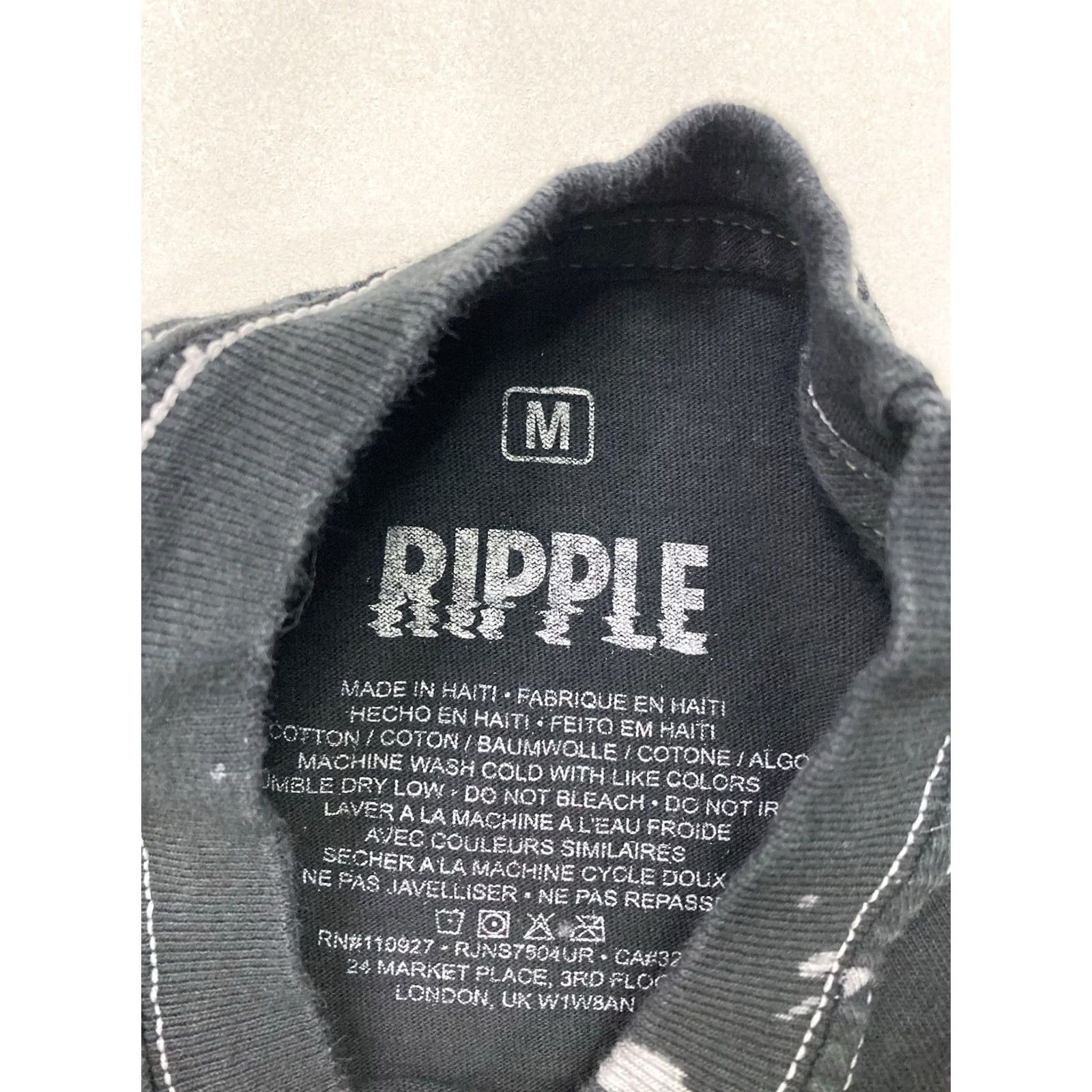 Ripple Junction Ripple Butterfly Graphic T-shirt Women Medium Black Gray Tie Dye Size M / US 6-8 / IT 42-44 - 3 Thumbnail