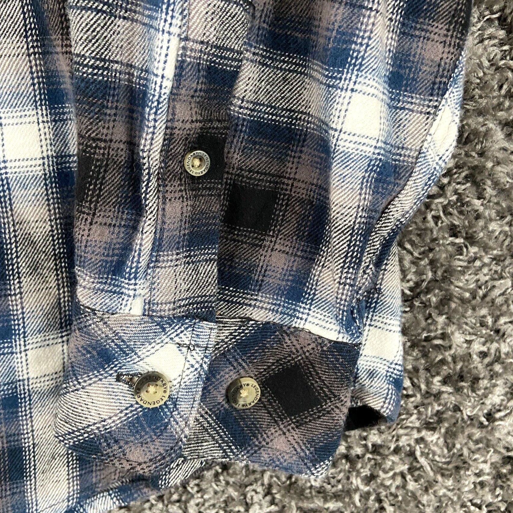 Vintage Legendary Whitetails Mens Plaid Long Sleeve Flannel Shirt Blue White Large Size US L / EU 52-54 / 3 - 4 Thumbnail