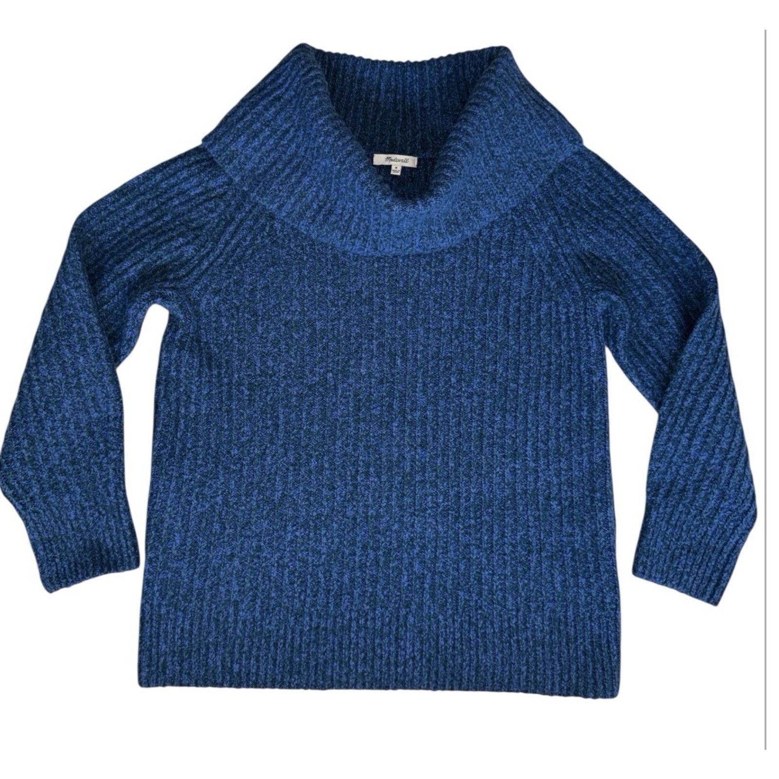 Madewell Madewell Blue Ribbed Cowl Neck Sweater Fair Trade Medium Size M / US 6-8 / IT 42-44 - 1 Thumbnail