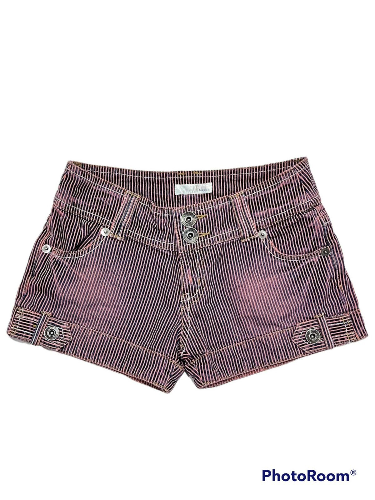 Japanese Brand Vintage Y2K pink stripe shorts 🎀💗 Size 28" / US 6 / IT 42 - 1 Thumbnail