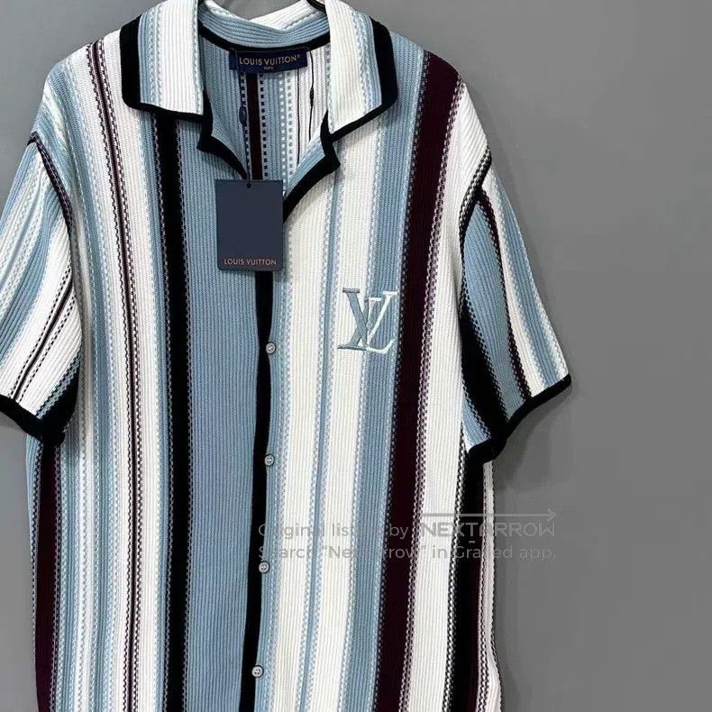 Louis Vuitton Louis Vuitton FW25 embroidered logo striped short sleeve s Size US S / EU 44-46 / 1 - 1 Thumbnail