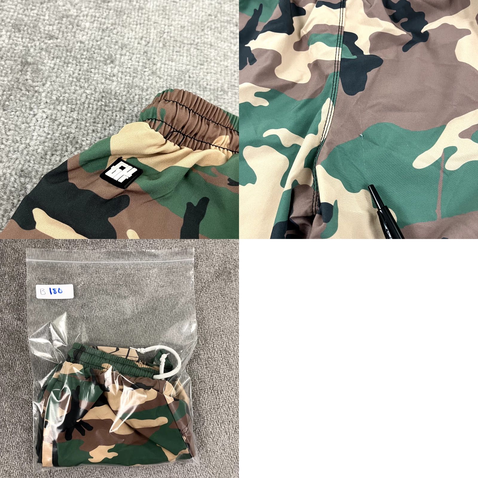 Vintage GREATER HALF Shorts Men L 7" Green Camo Lady Liberty Rifle Gun Workout Gym Casual Activewear Elastic Waist Pockets Breathable Size US 33 - 8 Thumbnail