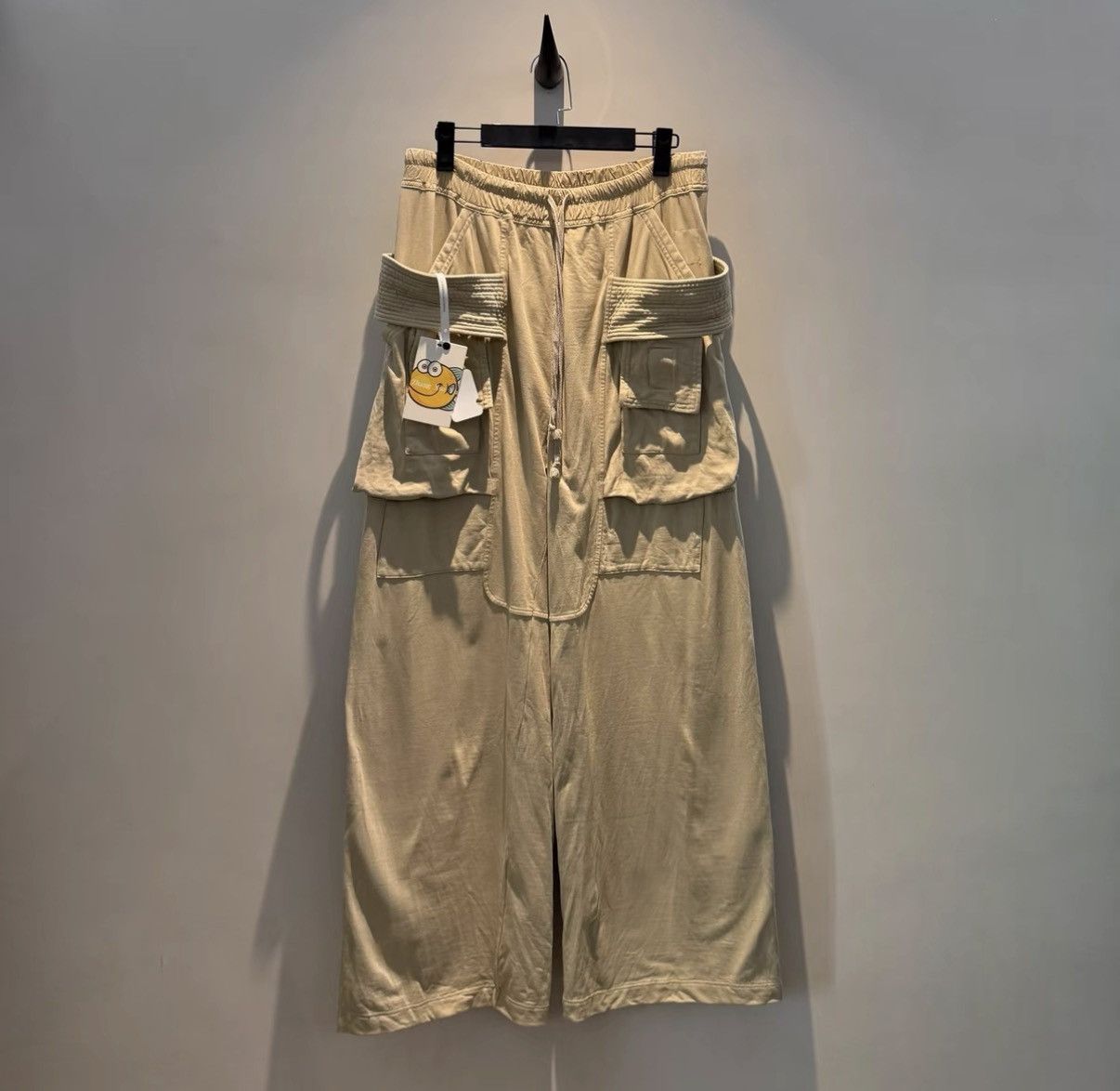 Rick Owens Rick Owens DRKSHDW Beige Drawstring Pants with Dual Loops Size US 34 / EU 50 - 1 Thumbnail