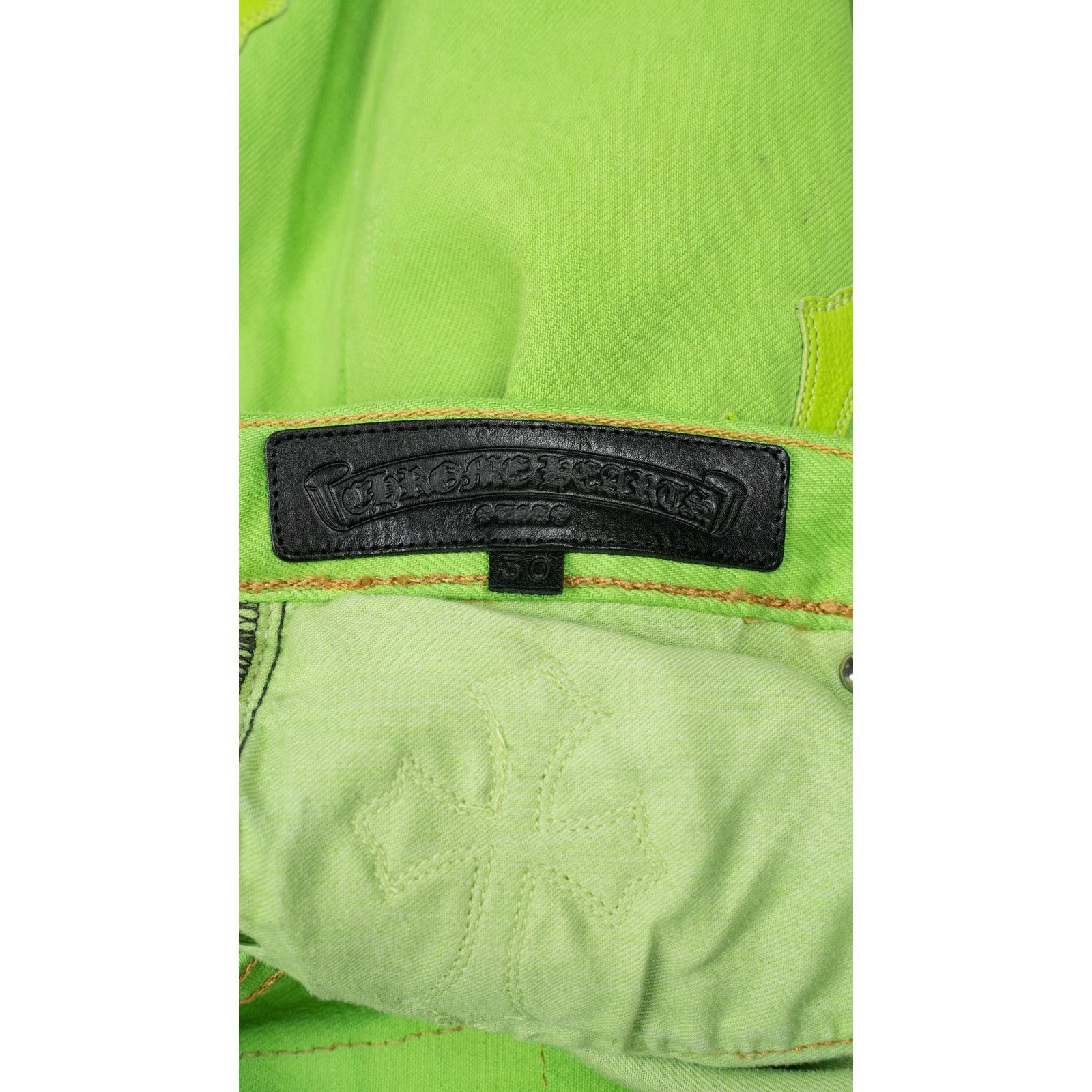 Chrome Hearts Levi's 501 Sex Record Exclusive Cross Patch Green Jeans Size US 36 / EU 52 - 5 Thumbnail
