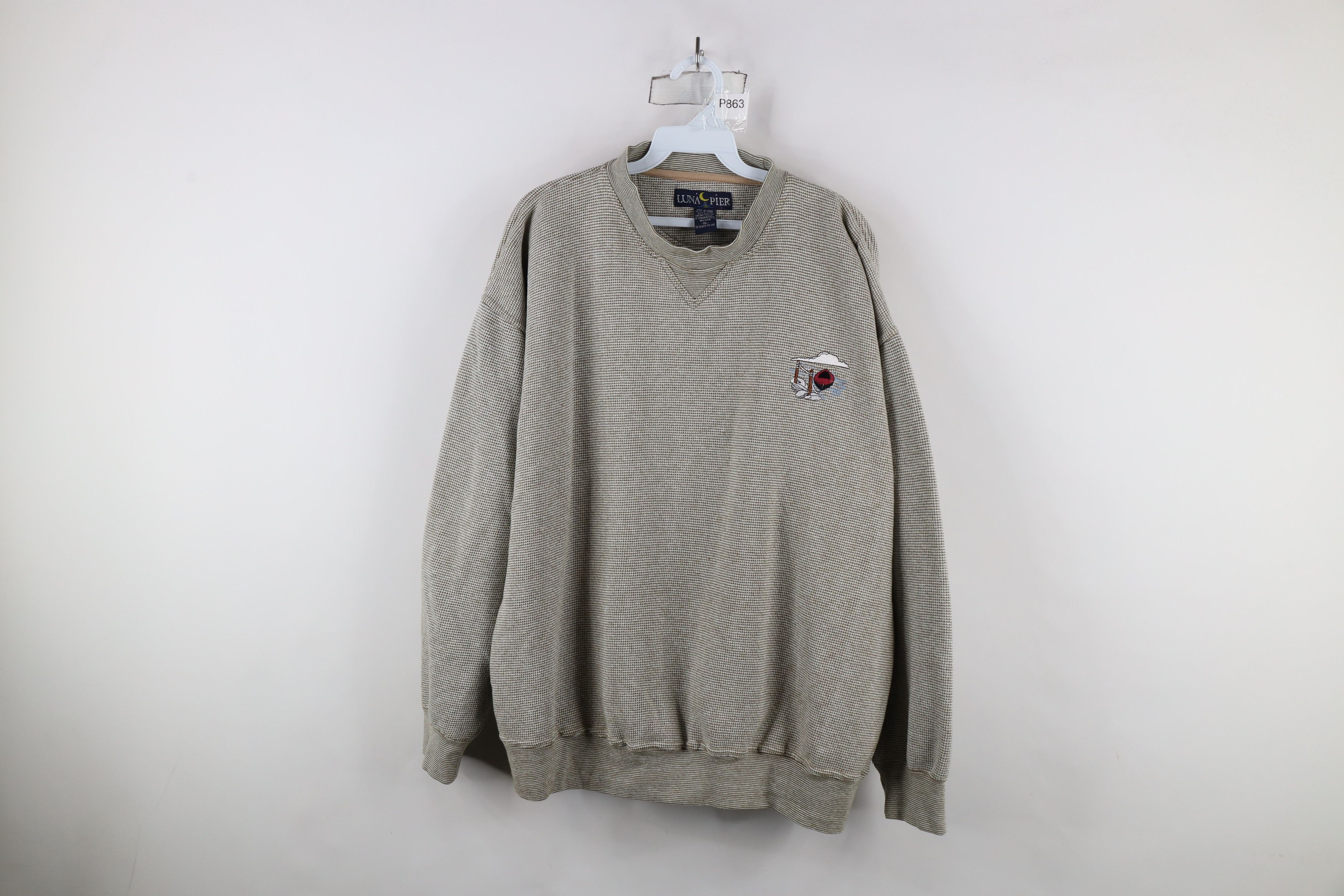 Vintage Vintage 90s Streetwear Thermal Knit Crewneck Sweatshirt Size US XL / EU 56 / 4 - 1 Thumbnail
