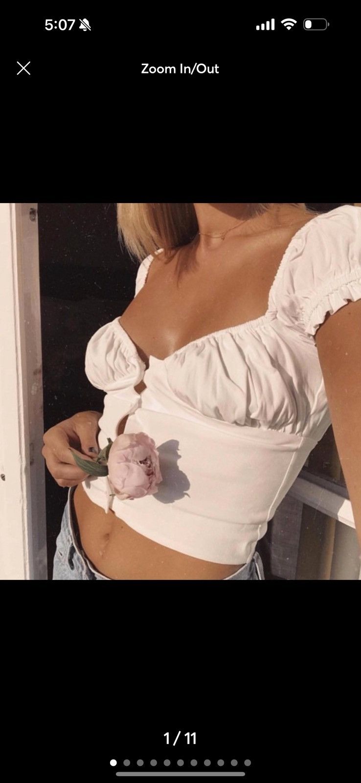 Other With Jean Louie White Button Crop Top S Size S / US 4 / IT 40 - 1 Thumbnail