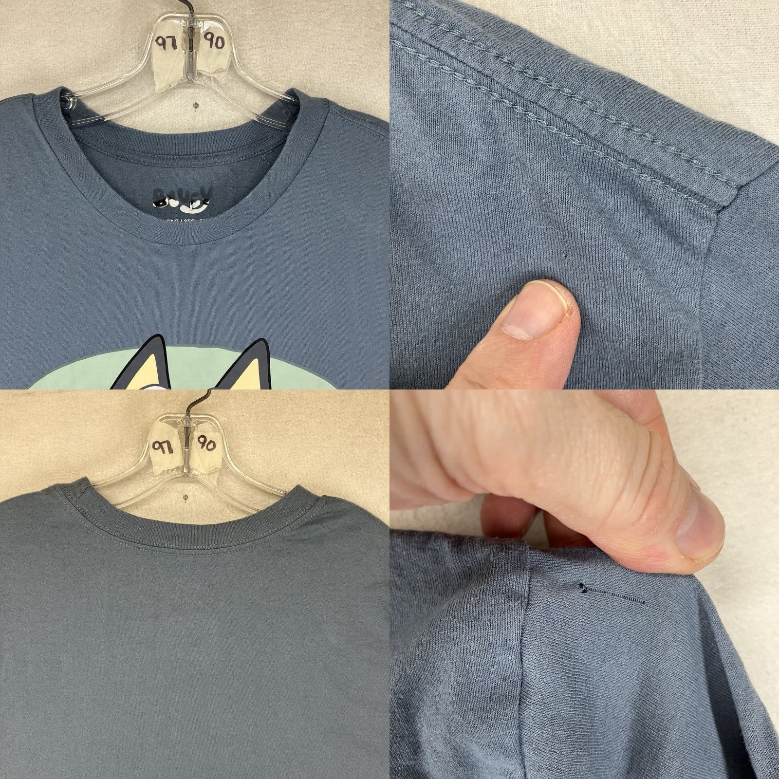 Vintage Bluey Women's T Shirt 2XL Front Funny Cone Of Shame Graphic Embroidered Sleeve Size XXL / US 16-18 / IT 52-54 - 8 Thumbnail