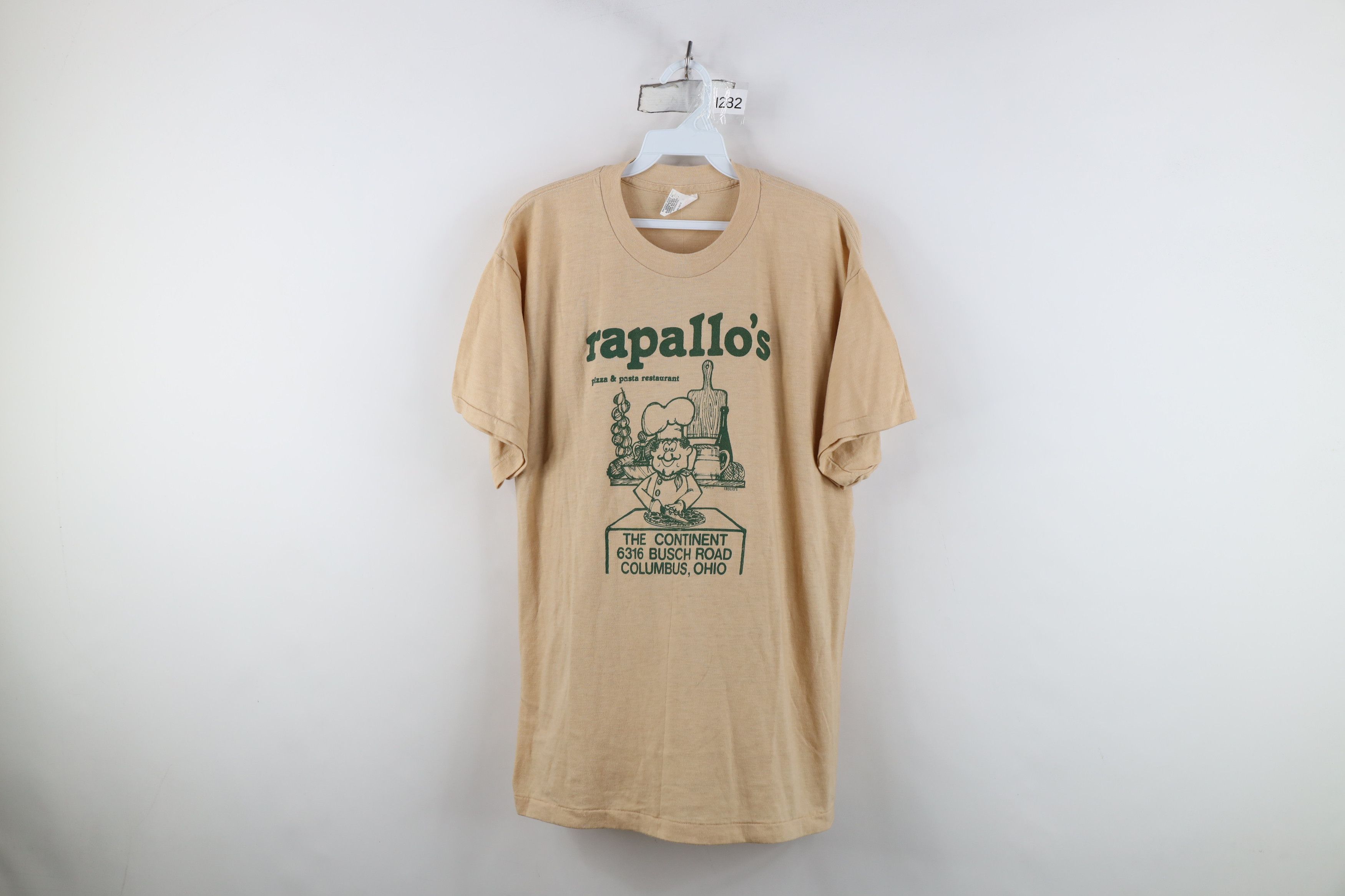 Vintage Vintage 80s Rapallos Pizza Pasta Restaurant Columbus T-Shirt Size US XL / EU 56 / 4 - 1 Thumbnail