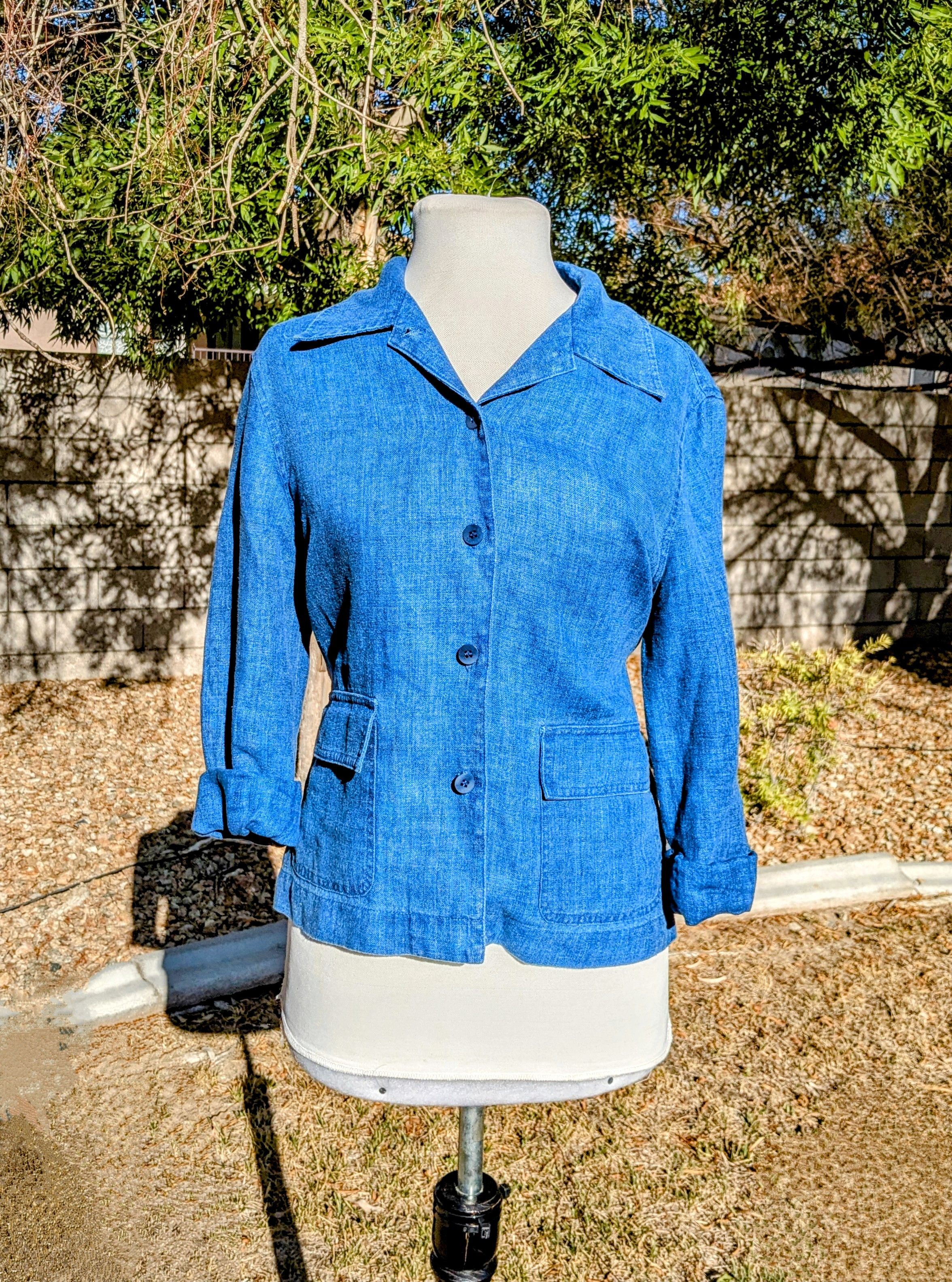 Jones New York Jones New York Sport Linen Button w/Pockets Jacket Shirt EUC Size S / US 4 / IT 40 - 1 Thumbnail