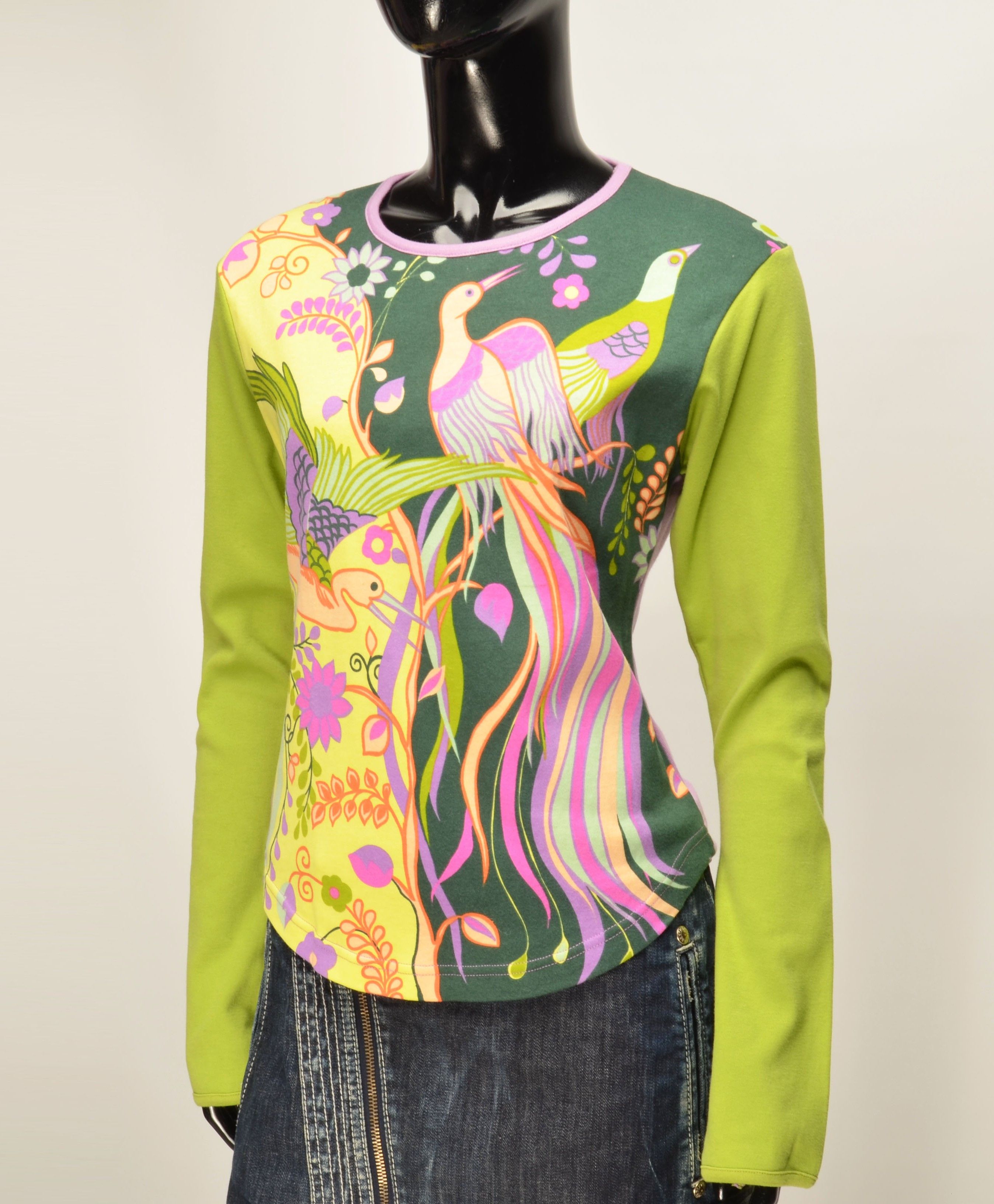 Vintage Vintage Cosmos Jeans Y2K Fantasy Bird Print Psychedelic Top Size XL / US 12-14 / IT 48-50 - 2 Thumbnail