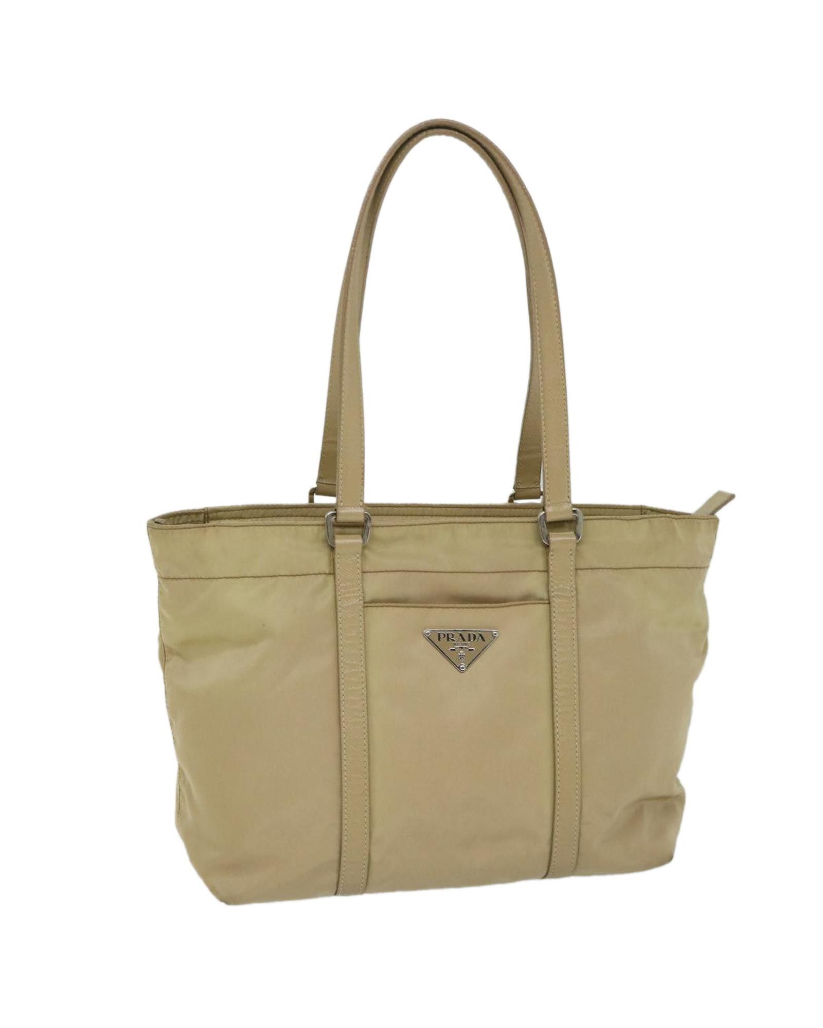 image of Prada Beige Nylon Tote Bag, Women's