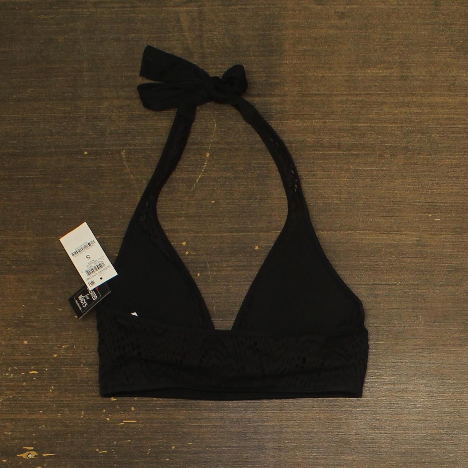 Bar III Nwt Bar Iii Womens Halter Bikini Swim Top Mbgc25122 Black S Size ONE SIZE - 2 Thumbnail