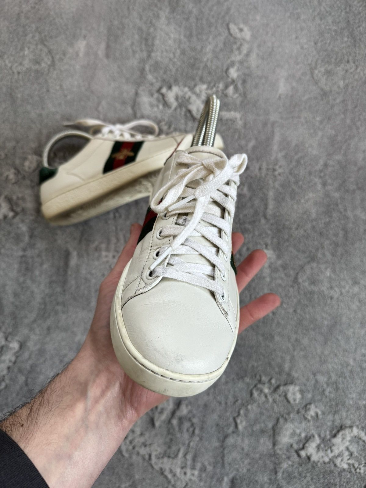 Designer × Gucci Gucci 36size white ACE leather low top sneakers shoes 431942 Size US 6 / IT 36 - 7 Thumbnail
