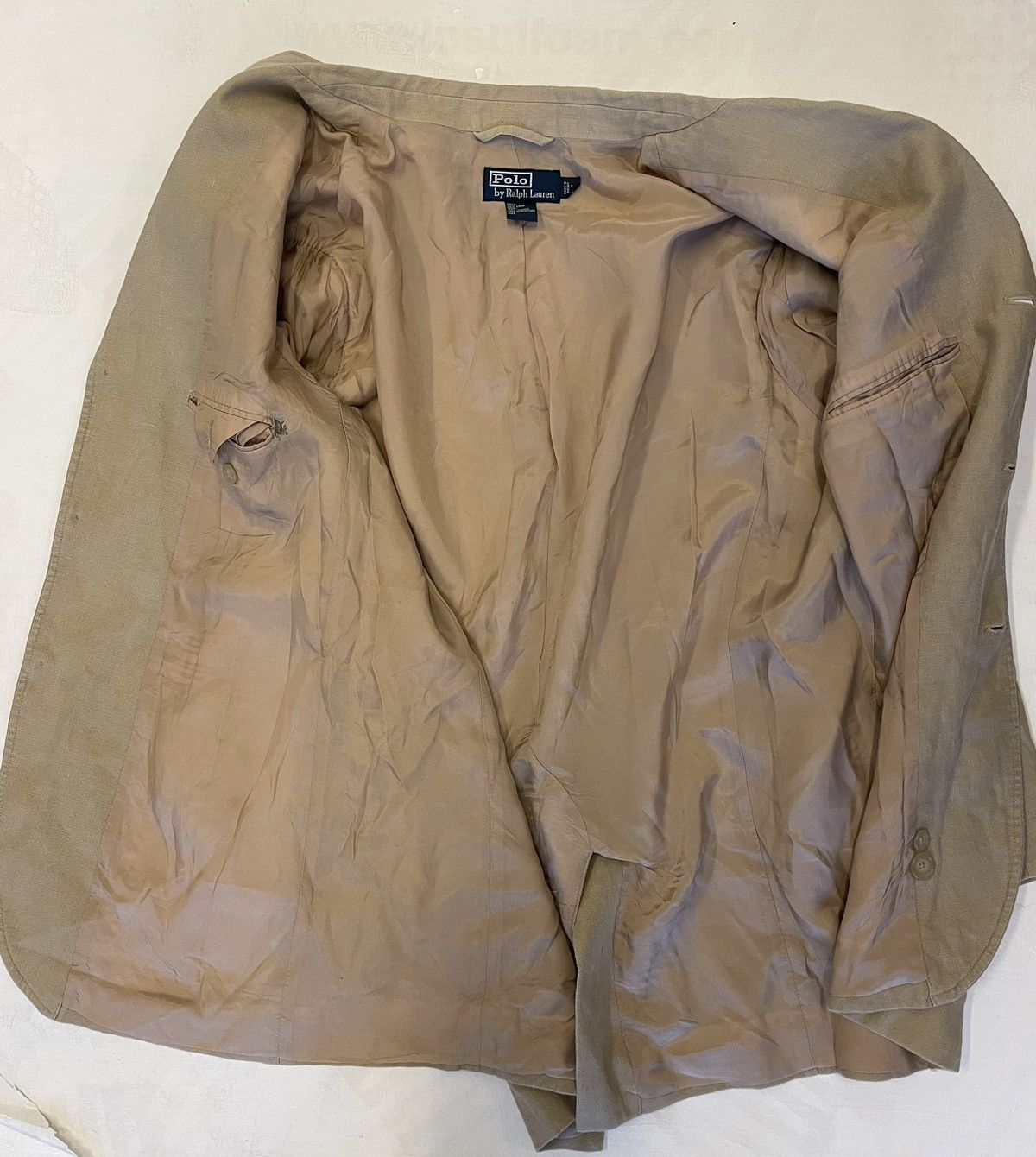 Polo Ralph Lauren × Vintage Vintage Patch Pocket Linen Jacket Size 42R - 6 Thumbnail