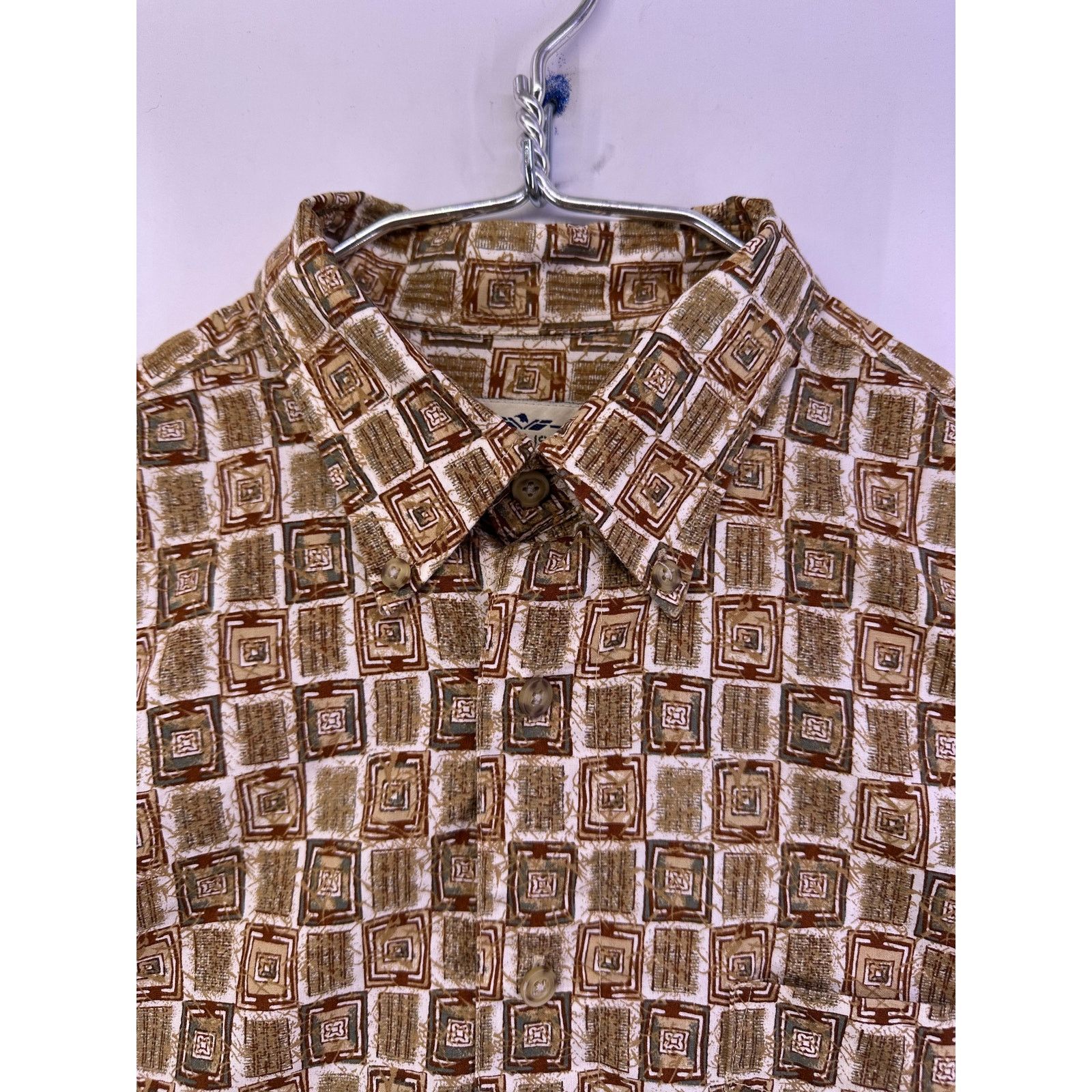 Natural Issue Natural Issue Brown Square pattern Button Down Shirt Size M Size US M / EU 48-50 / 2 - 4 Thumbnail
