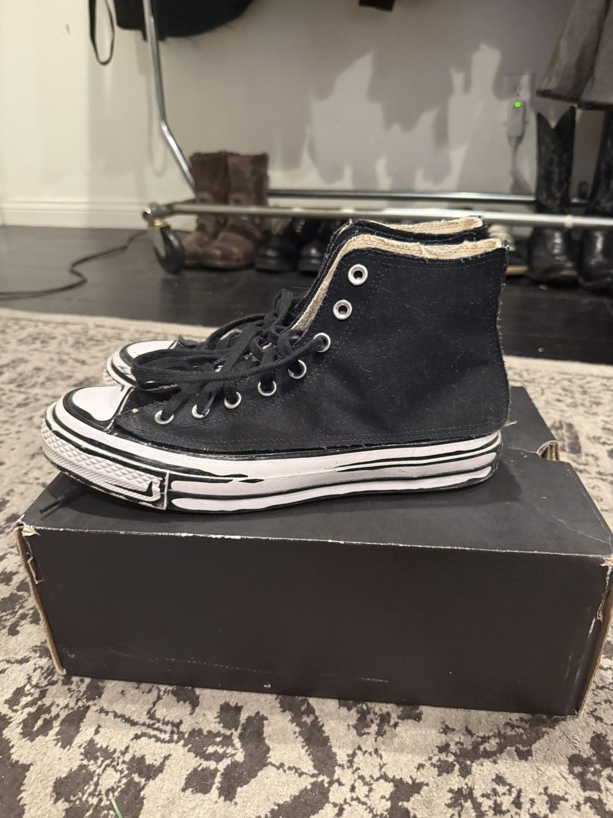 Converse Converse x Joshua Vides Velcro Hi Tops Size US 8.5 / EU 41-42 - 4 Thumbnail