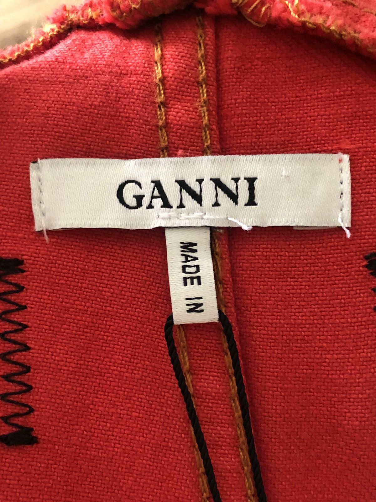 Designer × Ganni NWT GANNI RED DENIM OVERALLS Size 26" / US 2 / IT 38 - 8 Thumbnail