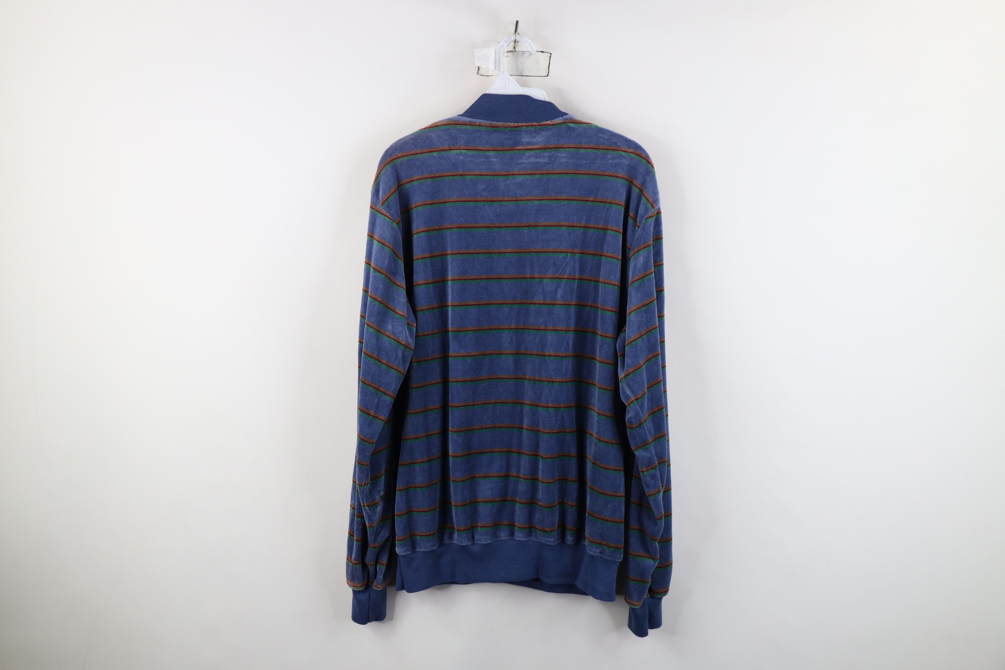 Vintage Vintage 70s Streetwear Velour Pullover Henley Sweater Size US L / EU 52-54 / 3 - 11 Thumbnail