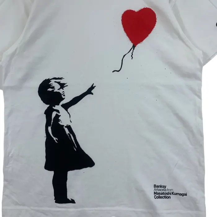 Vintage BANKSY BALLOON GIRL Masatoshi Kumagai Artwork Tee Shirt Size US M / EU 48-50 / 2 - 3 Thumbnail