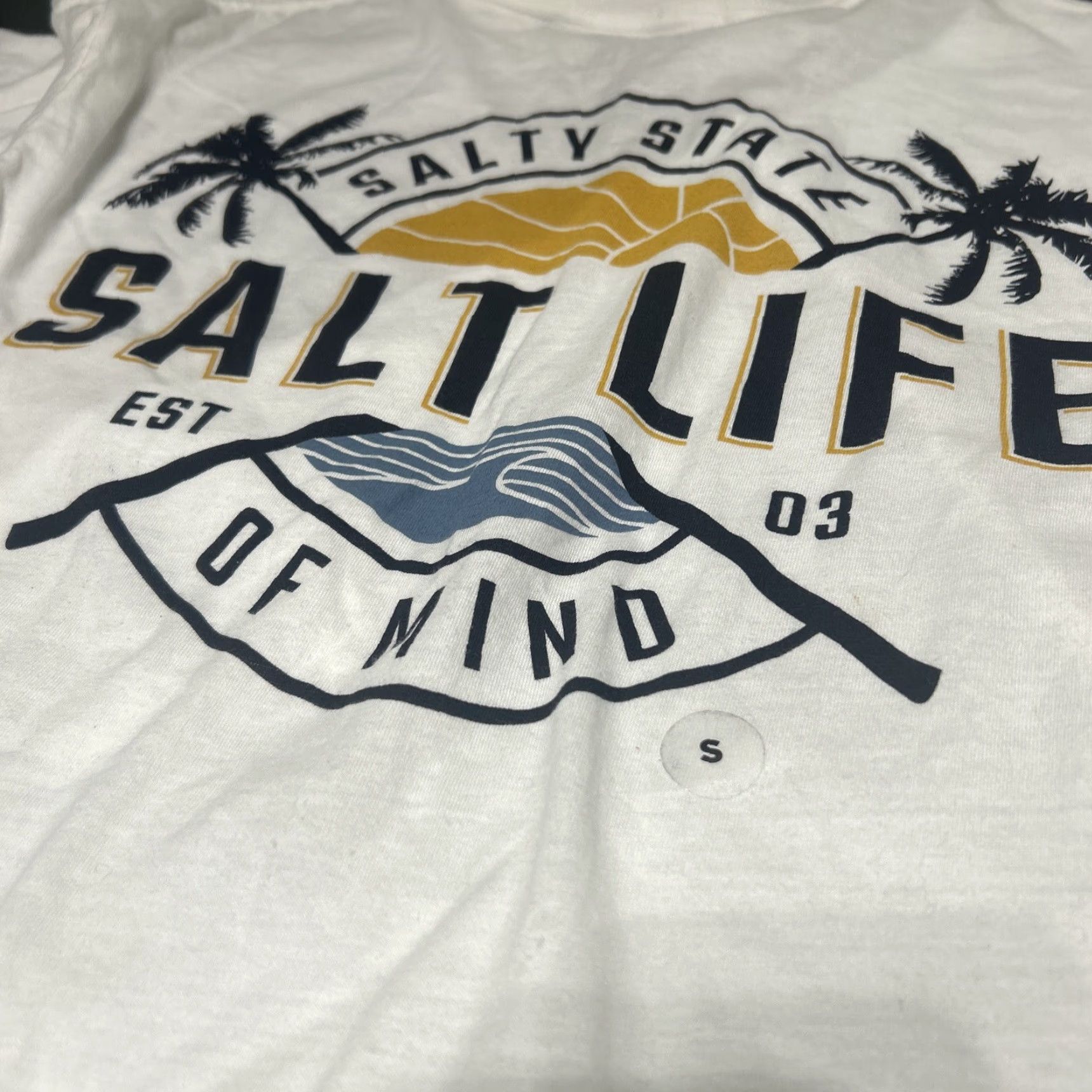 Vintage Salt Life Shirt Unisex Adults Short Sleeve White S NWT Salty State of Mind Floral Crew Neck 100% cotton Size S / US 4 / IT 40 - 6 Thumbnail