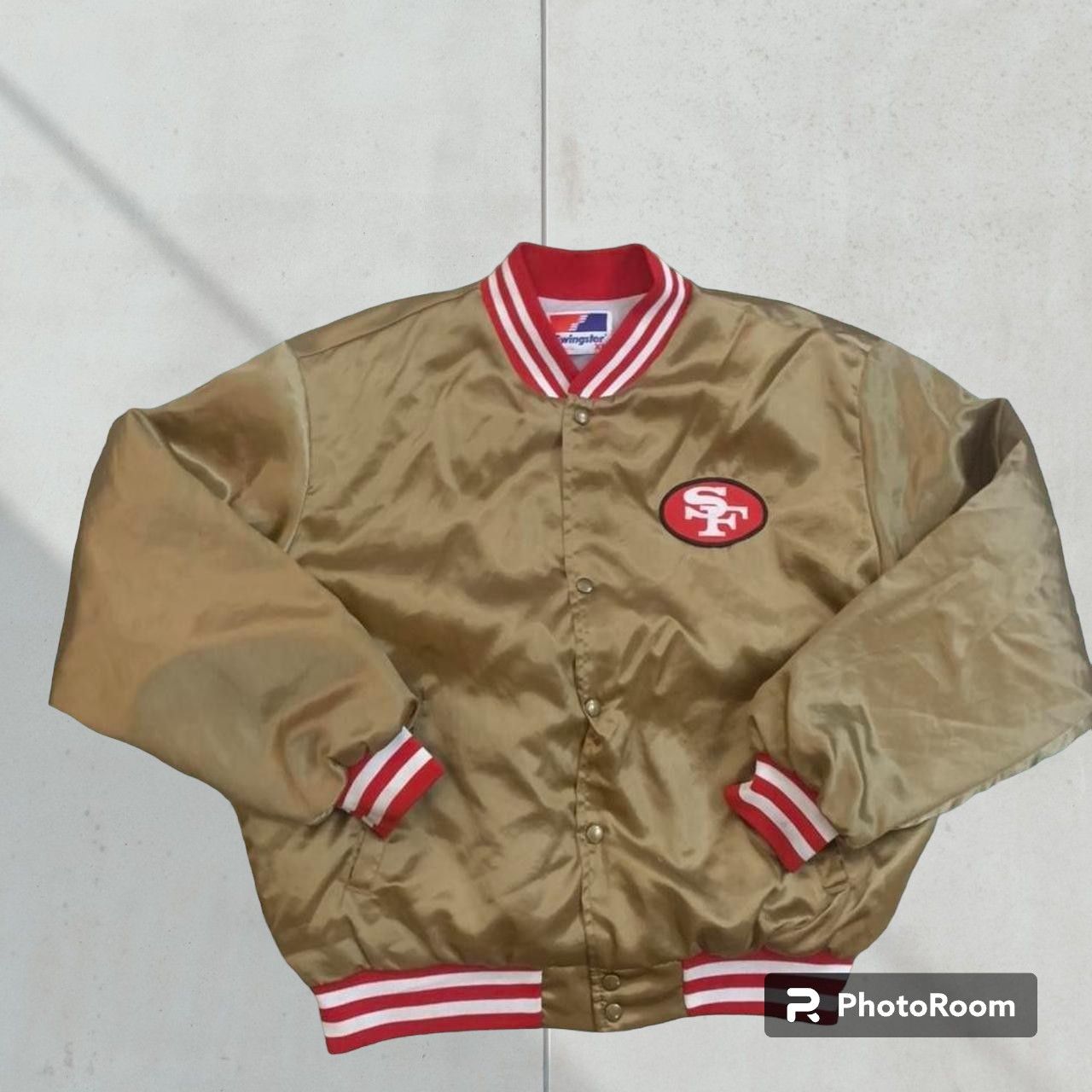 Image of San Francisco 49Ers Swingster Satin Starter Jacket Nfl VTG M in Red, Men's (Size XL)