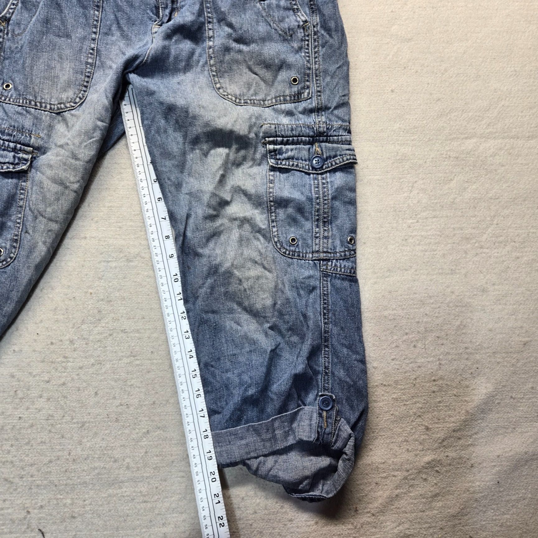 Vintage Cato Jeans Mid-Rise Capri 5-Pocket Zip Closure Blue Denim Women's 12 Jeans Size 34" / US 12 / IT 48 - 7 Thumbnail