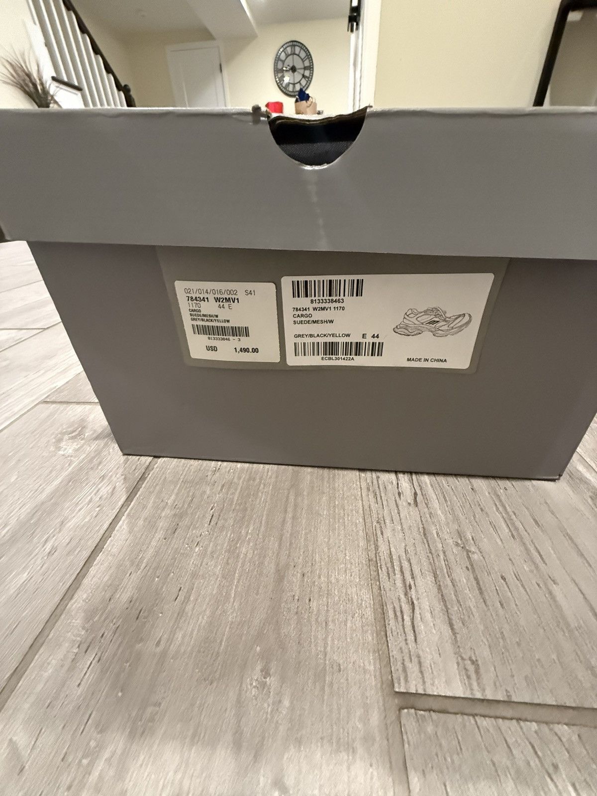 Balenciaga CARGO SNEAKERS - GREY/ WHITE/ YELLOW Size US 11 / EU 44 - 9 Thumbnail