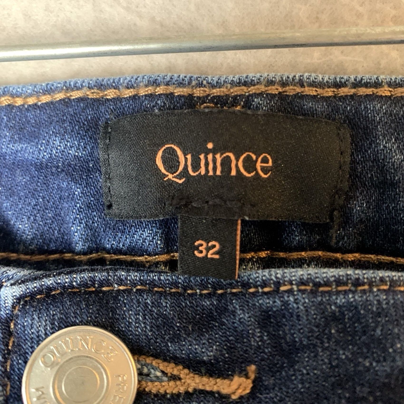 Quince Quince Jeans Women 32 Slim Straight Dark Wash Blue Denim Stretch Regular Size 24" / US 00 / IT 34 - 3 Thumbnail