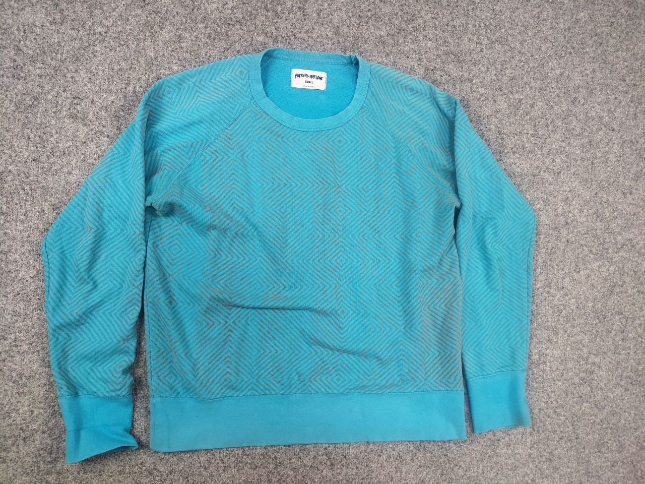 Fucking Awesome Fucking Awesome LSD Blue Pattern Crew chek Sweatshirt Size US S / EU 44-46 / 1 - 2 Thumbnail