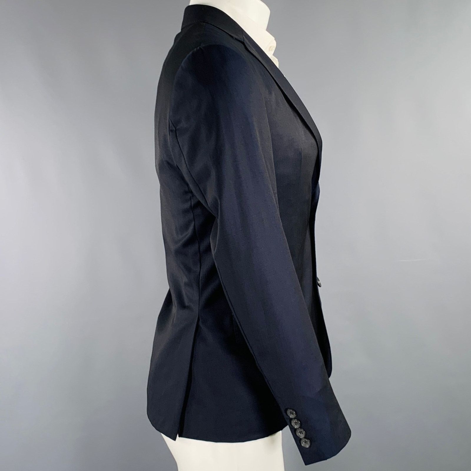 Other ZIGNONE Size 38 Navy Wool Single Breasted Sport Coat Size 38R - 2 Thumbnail