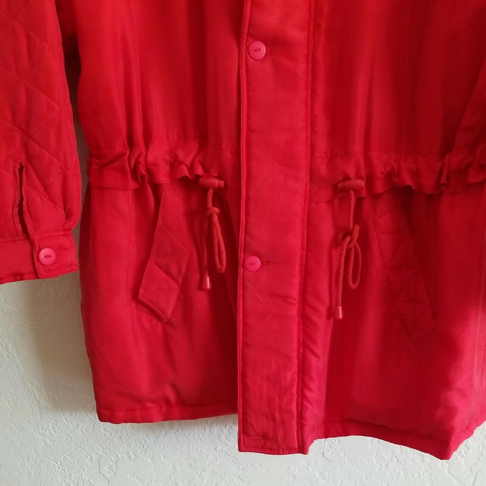 Paolo Gucci Vtg Gucci Silk Jacket Womens Oversized 1980s Collectible Red Size L / US 10 / IT 46 - 5 Thumbnail