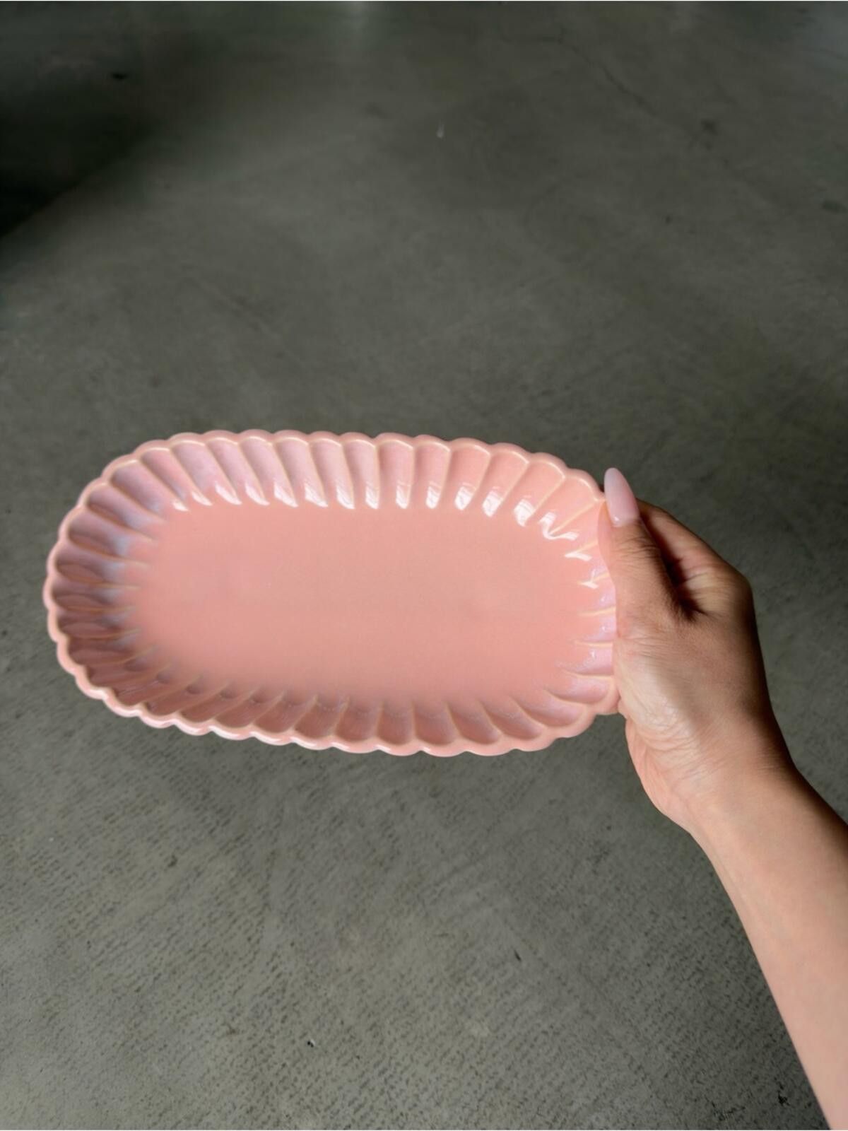 Other Scalloped Glazed Ceramic Tray / Vanity Dish / Pink Size ONE SIZE - 12 Thumbnail
