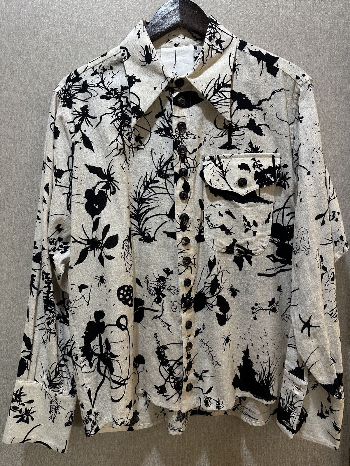 John Alexander Skelton ナマズ柄CLINK SHIRT John Alexander Skelton John Alexander Skelton black clink shirt