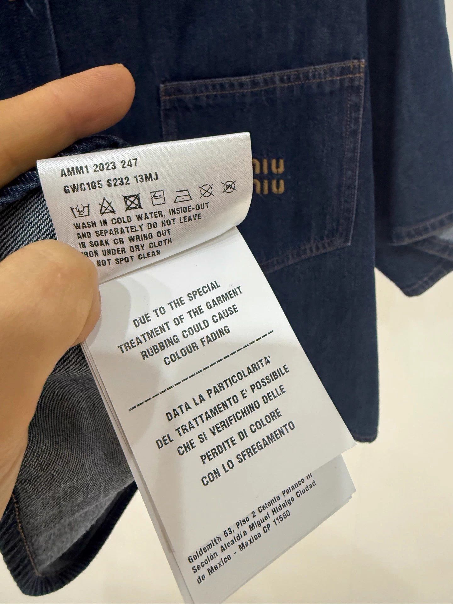 Miu Miu MIU MIU 99% New Denim Logo Shirt 36 (Oversized) Size M / US 6-8 / IT 42-44 - 4 Thumbnail