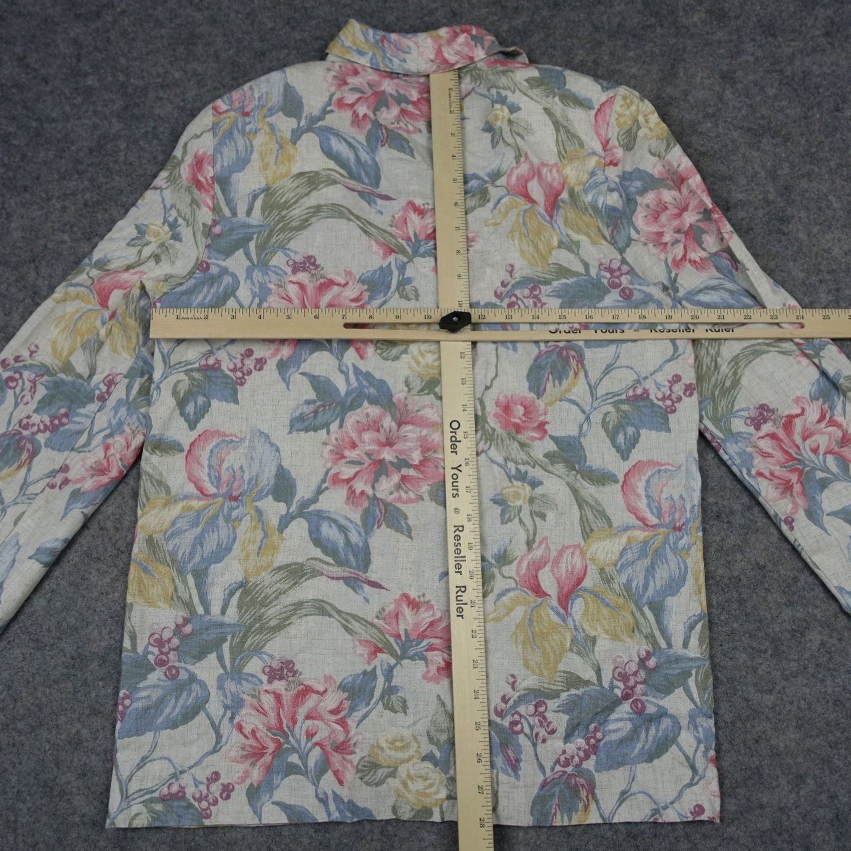 Vintage VINTAGE Radcliffe Blazer Womens 12 White Floral Long Sleeve Notched Lapel Jacket Coat Size XL / US 12-14 / IT 48-50 - 6 Thumbnail