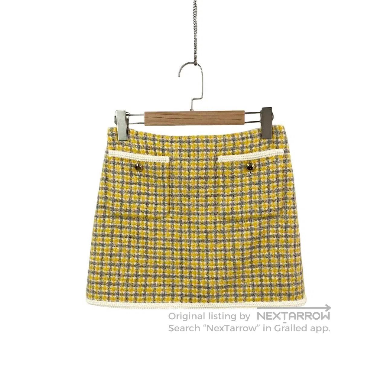 Miu Miu Miu Miu 23SS wool patch pocket plaid skirt| Size 24" / US 00 / IT 34 - 1 Thumbnail
