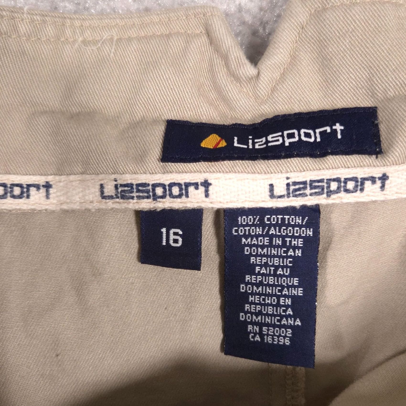 Vintage Liz Sport Skirt Womens 16 Beige Twill Knee Length Pleated Pockets Buckle Back Size 38" / US 16 / IT 52 - 5 Thumbnail