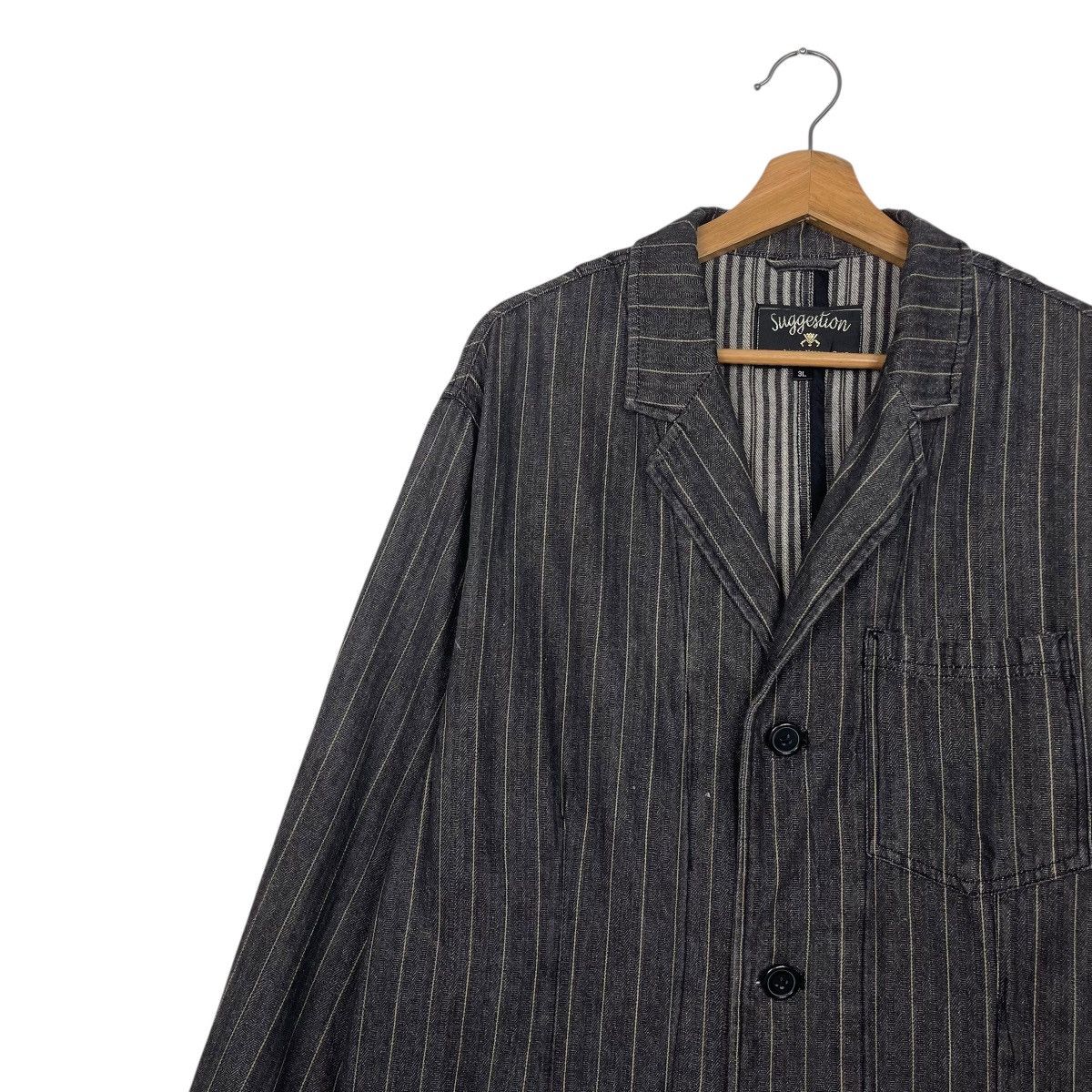Japanese Brand Japanase Brand Suggestion Stripe Button Coat Jacket Size US L / EU 52-54 / 3 - 6 Thumbnail