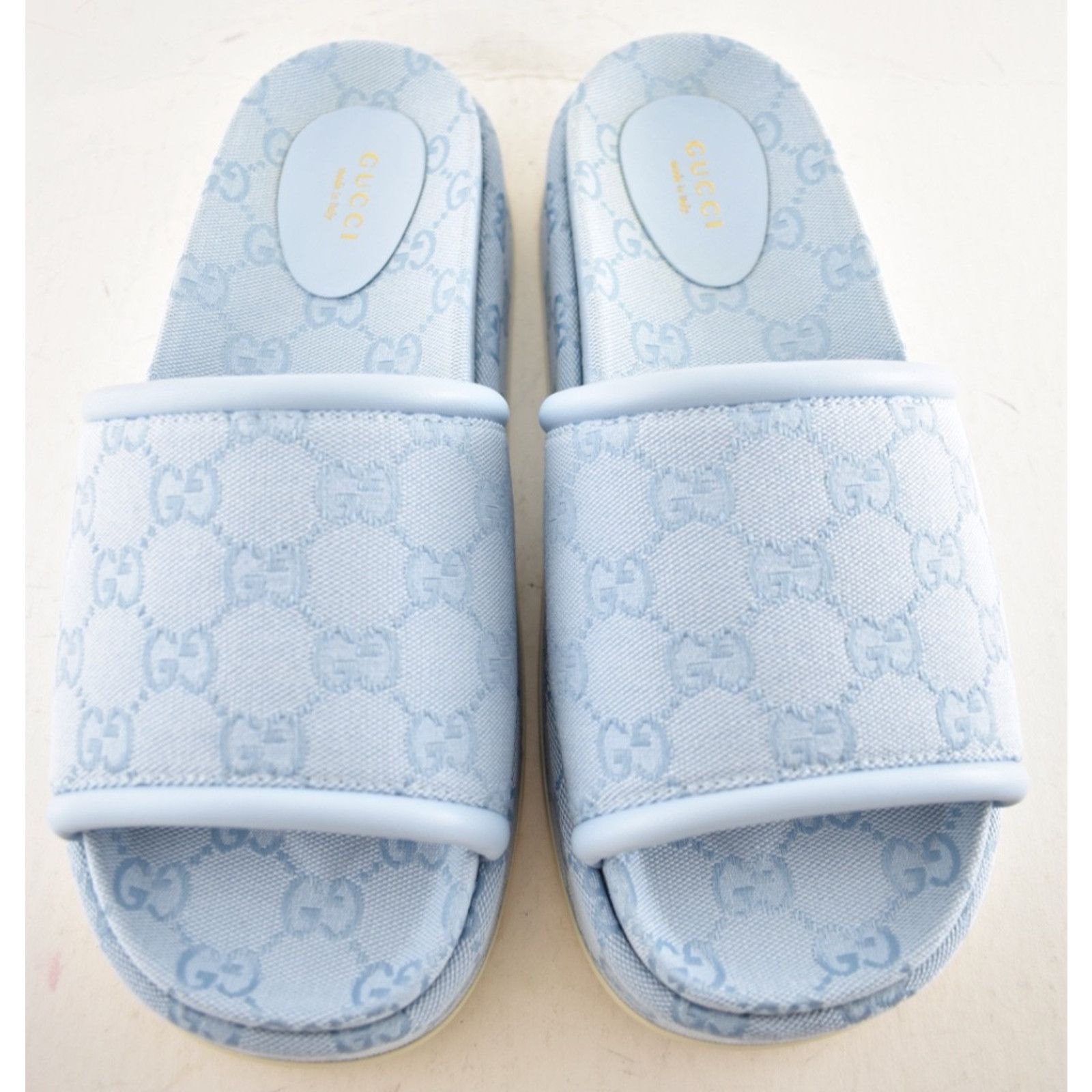 Gucci Gucci Light Blue GG Monogram Platform Slide Sandal 39.5 Size US 9.5 / IT 39.5 - 9 Thumbnail