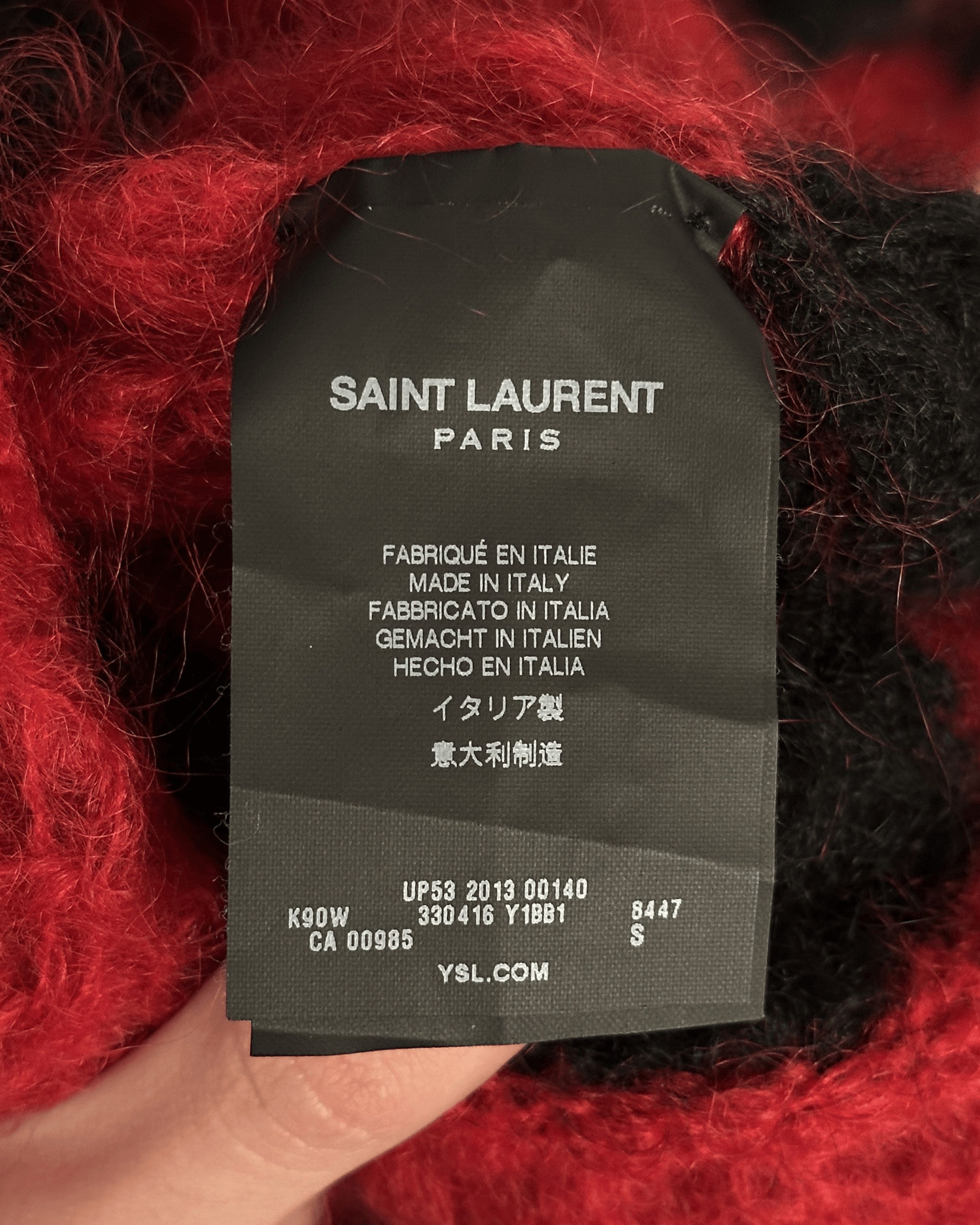 Hedi Slimane × Saint Laurent Paris Saint Laurent Paris Striped Mohair Knitted Sweater Size US L / EU 52-54 / 3 - 8 Thumbnail