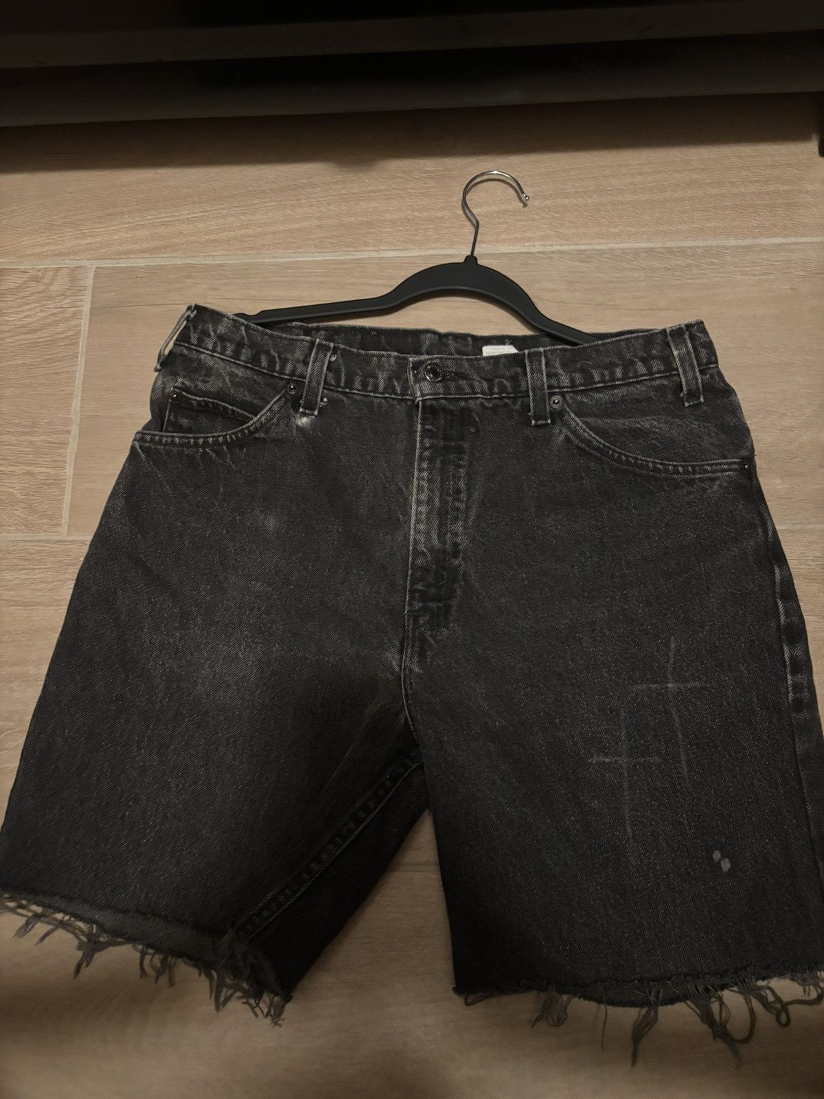 Levi's Black Denim Jorts Size US 33 - 1 Thumbnail