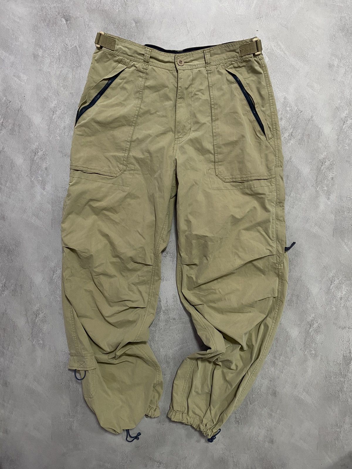 Japanese Brand 🍥 Vintage FishBone Cargo Parachute Baggy Joggers cargo pants Size US 38 / EU 54 - 1 Thumbnail
