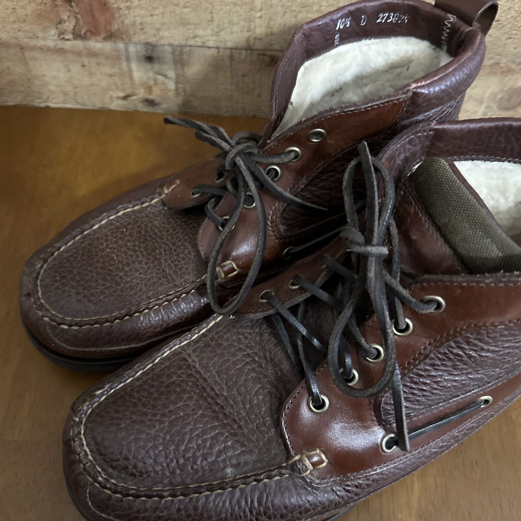 Vintage L.L. Bean East Point Men's Brown Leather Boots Size 10.5 D Boots Brown Leather East Point Men's RN71341 273824 Size US 11 / EU 44 - 7 Thumbnail