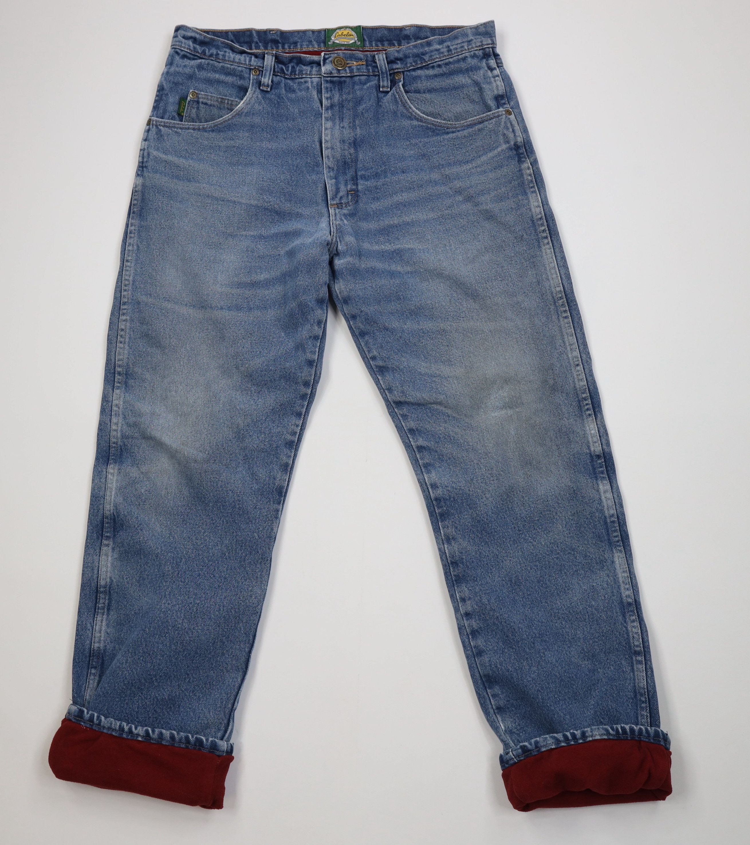 Cabelas Vintage 90s Cabelas Heavyweight Fleece Lined Denim Jeans Size US 34 / EU 50 - 1 Thumbnail