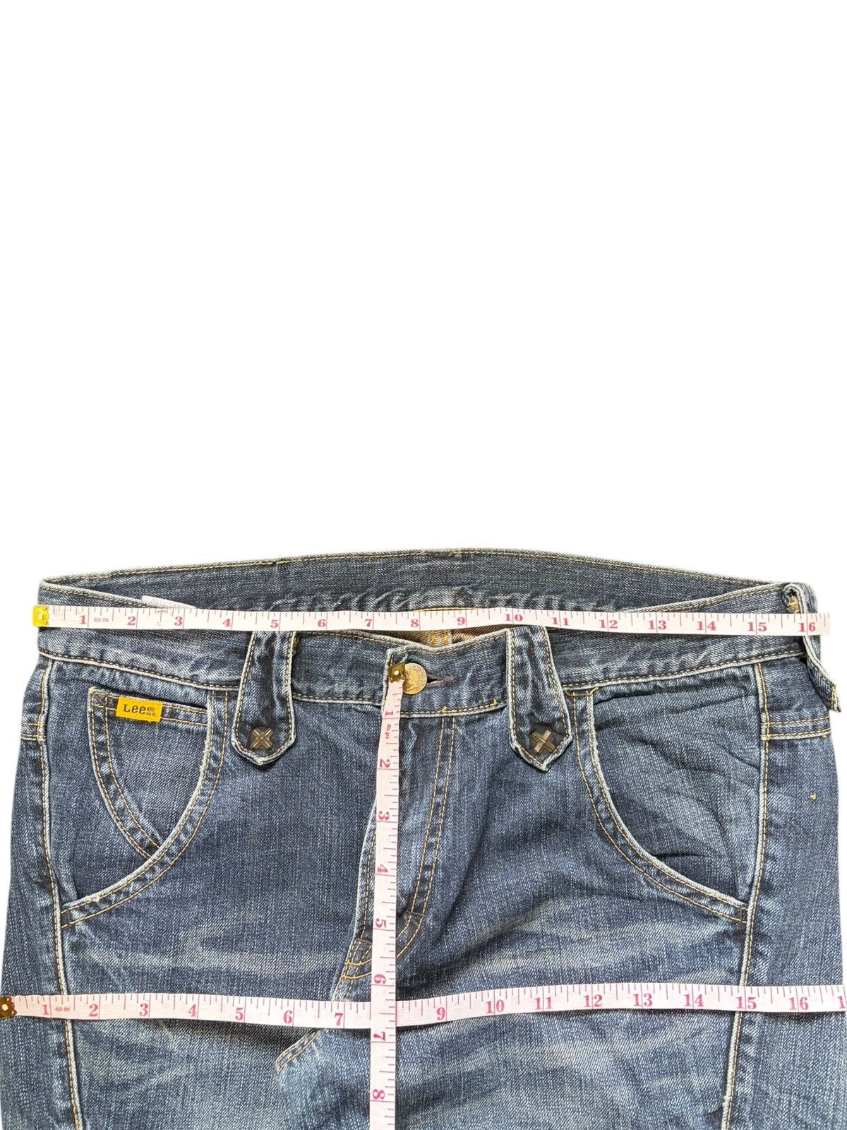 Lee Vintage Lee Riders Distressed Cargo Flare Jeans Size 32" / US 10 / IT 46 - 6 Thumbnail