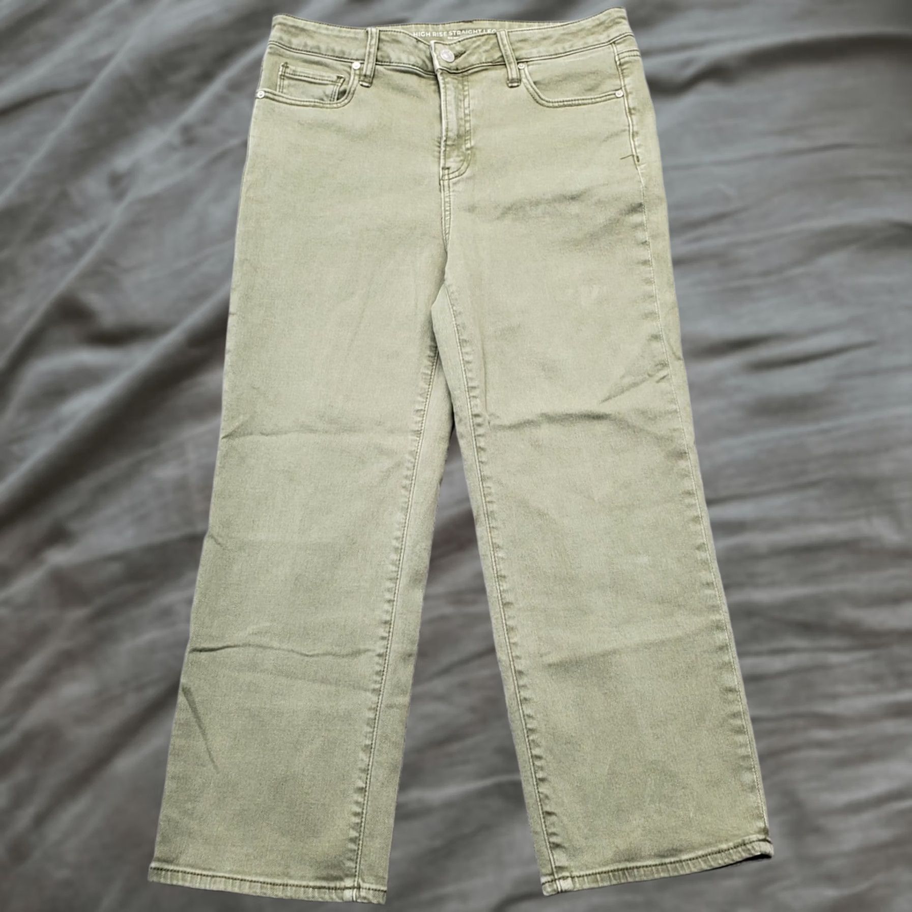 Vintage Chico's Womens Jeans Green Denim Medium Wash High Rise Straight Leg Cropped 4 Size 27" / US 4 / IT 40 - 1 Thumbnail