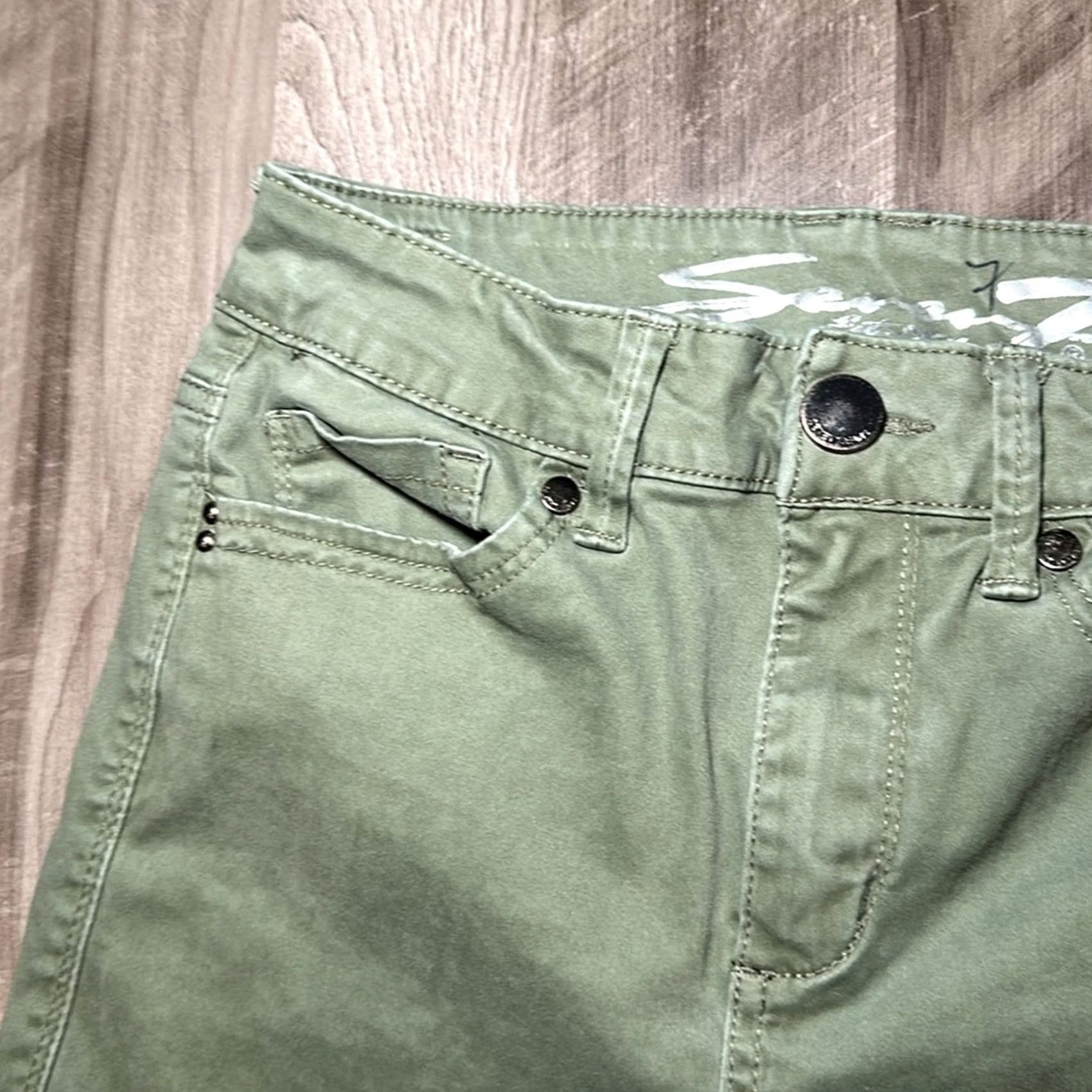 Vintage Seven7 High Rise Skinny Skin-Fit Jeans Women 4 Green Cotton Blend 73% 24% 3% Regular Size Size 27" / US 4 / IT 40 - 5 Thumbnail