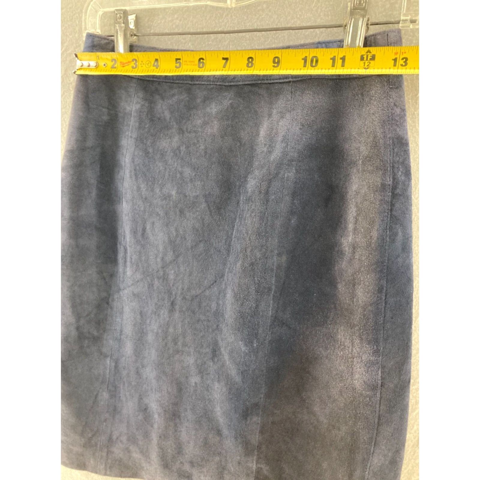 Vintage VINTAGE Rock Creek Suede Leather Skirt Womens 6 Knee Length A-Line Blue 100% Genuine Leather Skirt Rock Womens Size 28" / US 6 / IT 42 - 2 Thumbnail