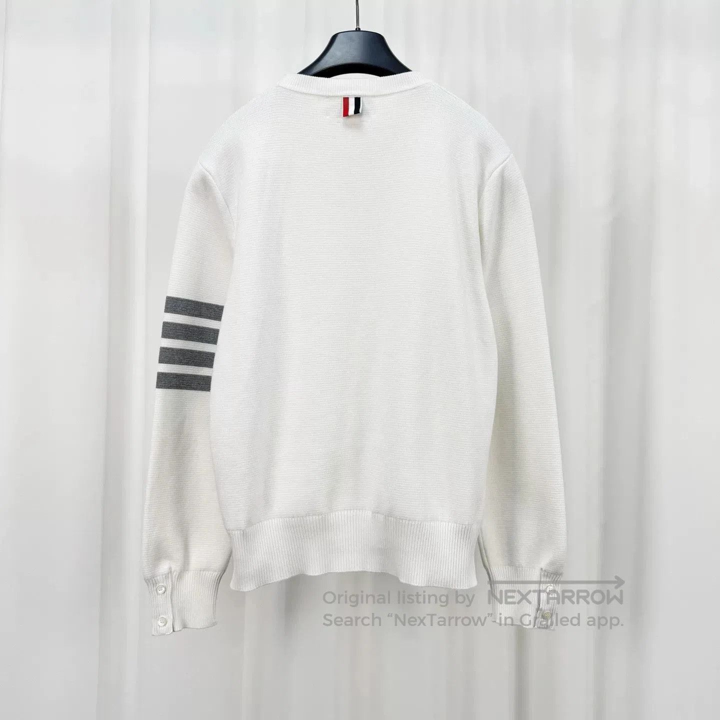 Thom Browne thom browne gray white waffle knit sweatshirt. Size US S / EU 44-46 / 1 - 2 Thumbnail